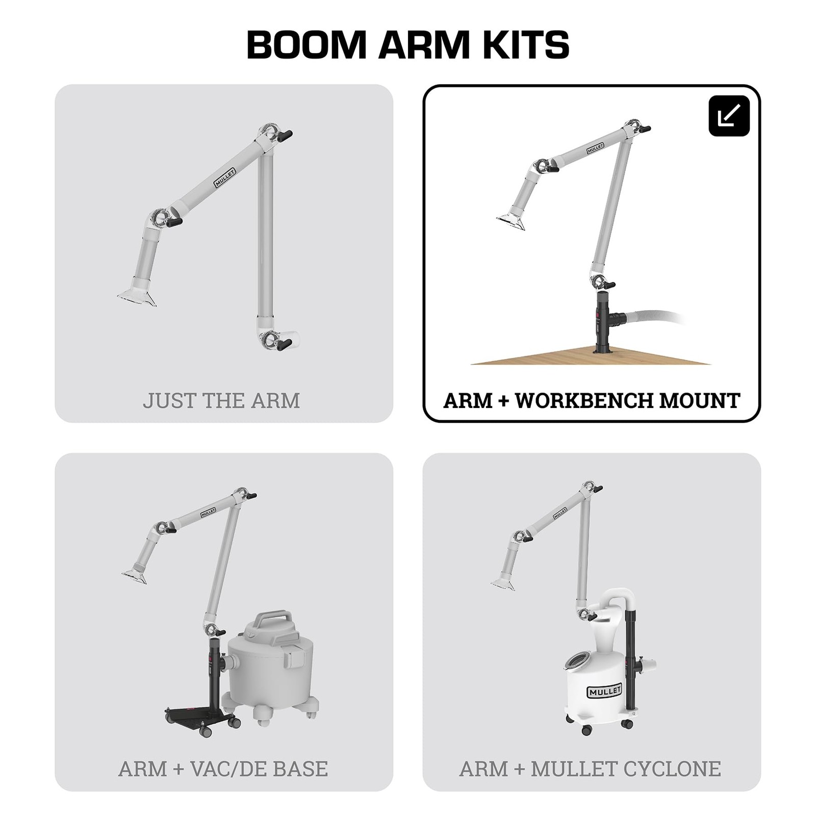 ThirdHand Dust Collection Boom Arm (Boom Arm + Workbench Mount)