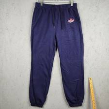Vintage Adidas Sweatpants Mens Large Navy Blue Trefoil Joggers Made in USA 90s
