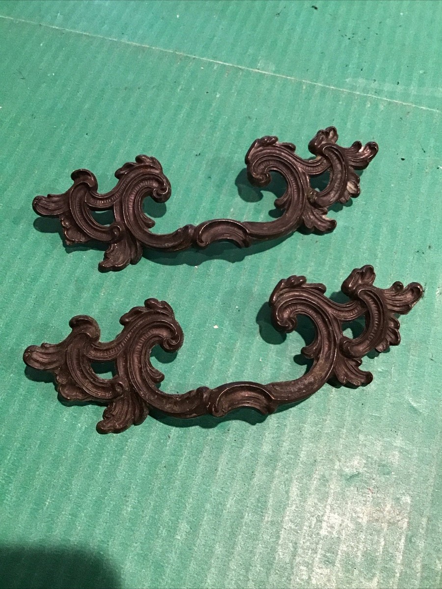 Lot of 2 Vintage KBC K644 French Provincial Leaf Drawer Pull