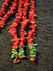 Red Coral Tiered Necklace - Stunning And Unique! Green Accents — photo 2