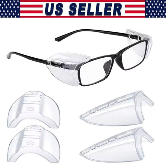 1~200 Pairs Side Shields For Eye Glasses Slip On Safety Glasses Shield Universal