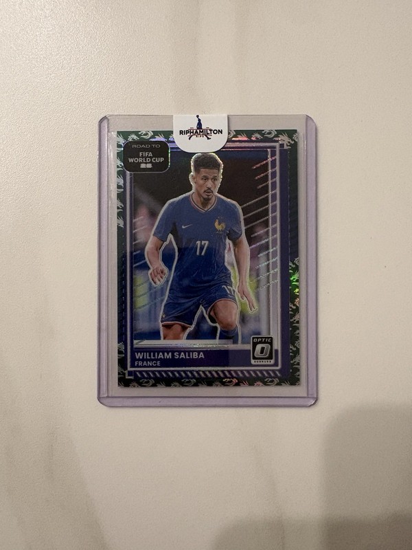 2025-26 Panini Prizm FIFA William Saliba Optic Dragon Green Mojo 3/8 France SSP