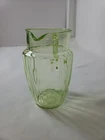Vintage Anchor Hocking Green Uranium Glass Pitcher 1930s