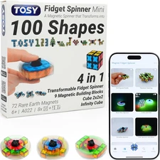 Magnet Fidget Spinner Mini - 8 Blocks, 3 in 1 Toy: Transformable Fidget Spinner,