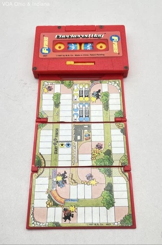 Vintage 1987 Milton Bradley Flipsiders Checkered Flag Travel Board Game Cassette