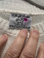 College Point Sweater Women Size Large Red Vintage 80s