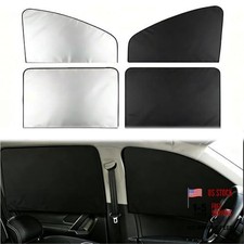 Car Side Window Sun Shades, 4pcs Front Windows Rear Windows Silver Black
