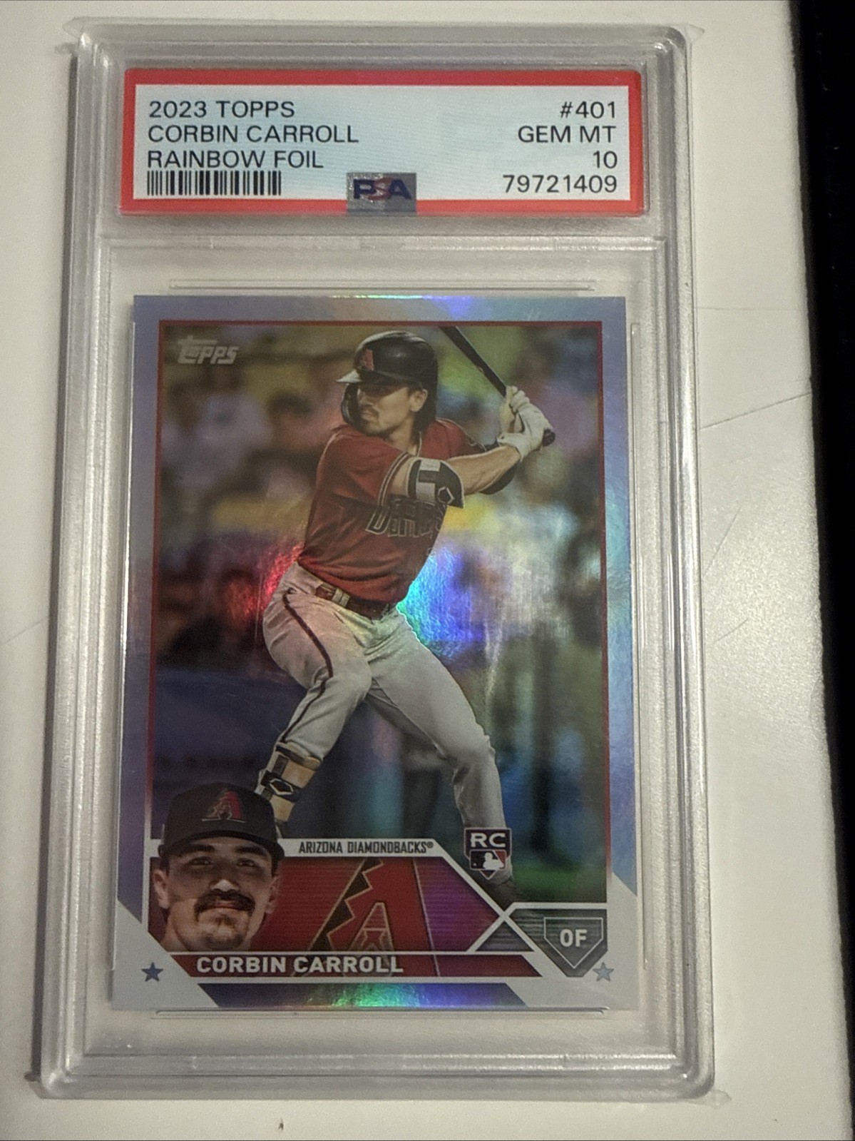 2023 Topps Series 2 - Corbin Carroll #401 Rainbow Foil (RC) PSA 10
