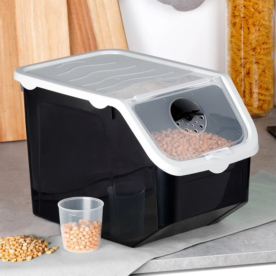 Aufbewahrungsbehälter Aufbewahrungsbox mit Deckel für Obst Gemüse schwarz 12 L - Bild 2 von 4