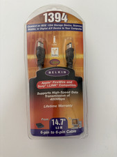 Belkin 1394 IEEE Firewire 6 Pin To 6 Pin Cable Model F3N400-14-ICE 14.7'