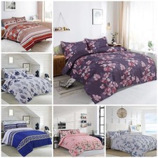 Image of 4 Piece Duvet Cover Set Bedding Set w/ Fitted Sheet & Pillowcases UK Sizes