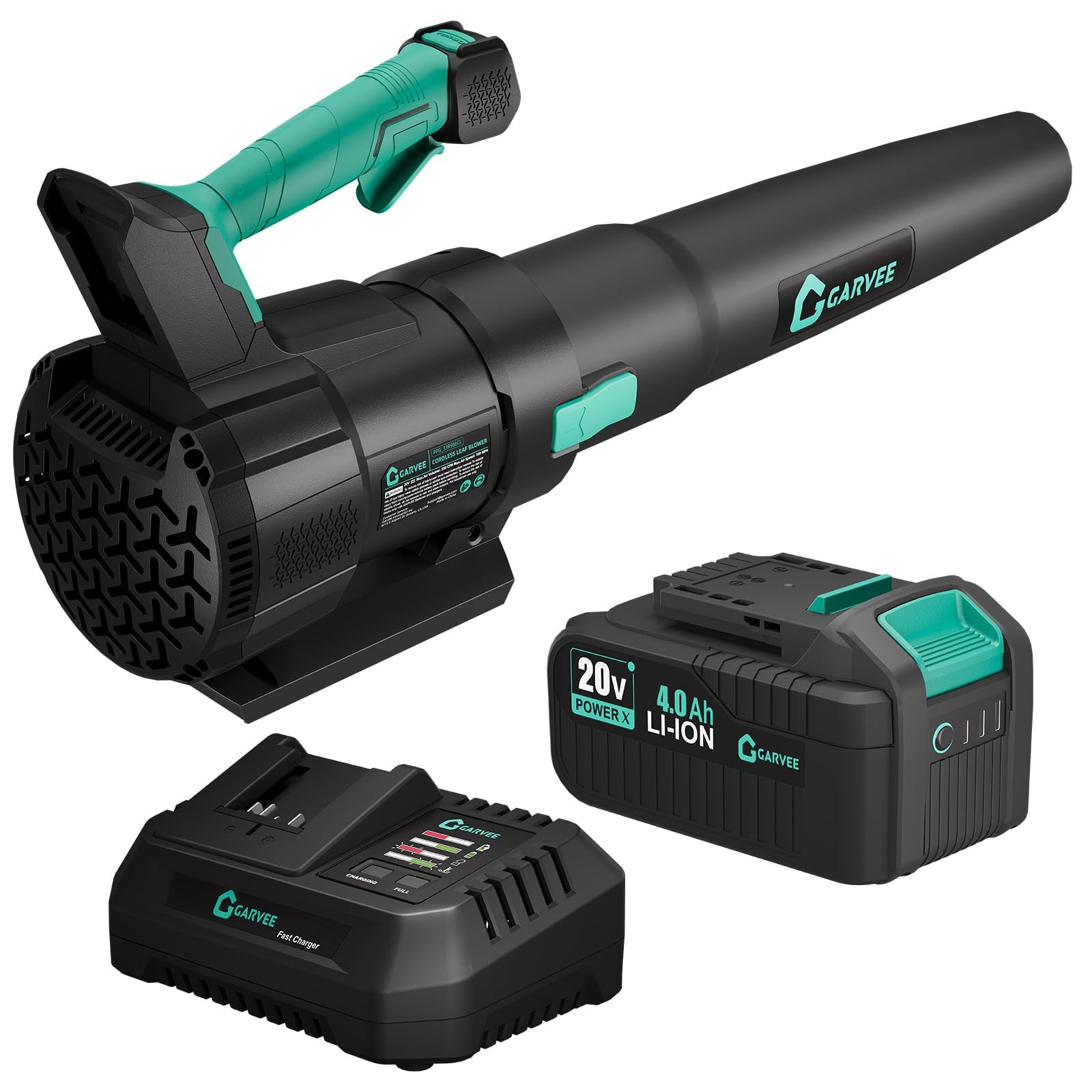 Wireless Leaf Blower 20V Brushless Motor 650CFM 200MPH, 2-Speed, Lightweight