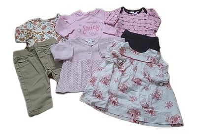 7 PC Baby Girls 3-6 Months Clothes Lot GUESS Juicy Gap Fall Autumn Pink  