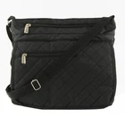 Gold Coast Quilted Multi-Compartment Black Nylon RFID Crossbody Handbag