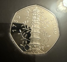 Scarce 2009 Kew Gardens 50p Proof Coin Fifty Pence