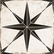 Black Star Patterned Porcelain Tiles 225x225 Floor Wall Bathroom Kitchen