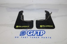 Aftermarket Rally Armor Front Mud Flaps Splash Guards Neon Yellow Logo Aftermarket Rally Armor Front Mud Flaps Splash Guards Neon Yellow Logo