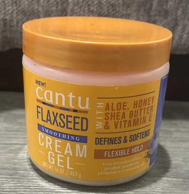 Cantu Flaxseed Styling Cream Gel with Aloe, Honey, Shea Butter & Vitamin E 16 oz