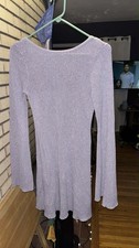 Lavender Mermaid large Glittery Long Sleeve Midi Dress Forever 21
