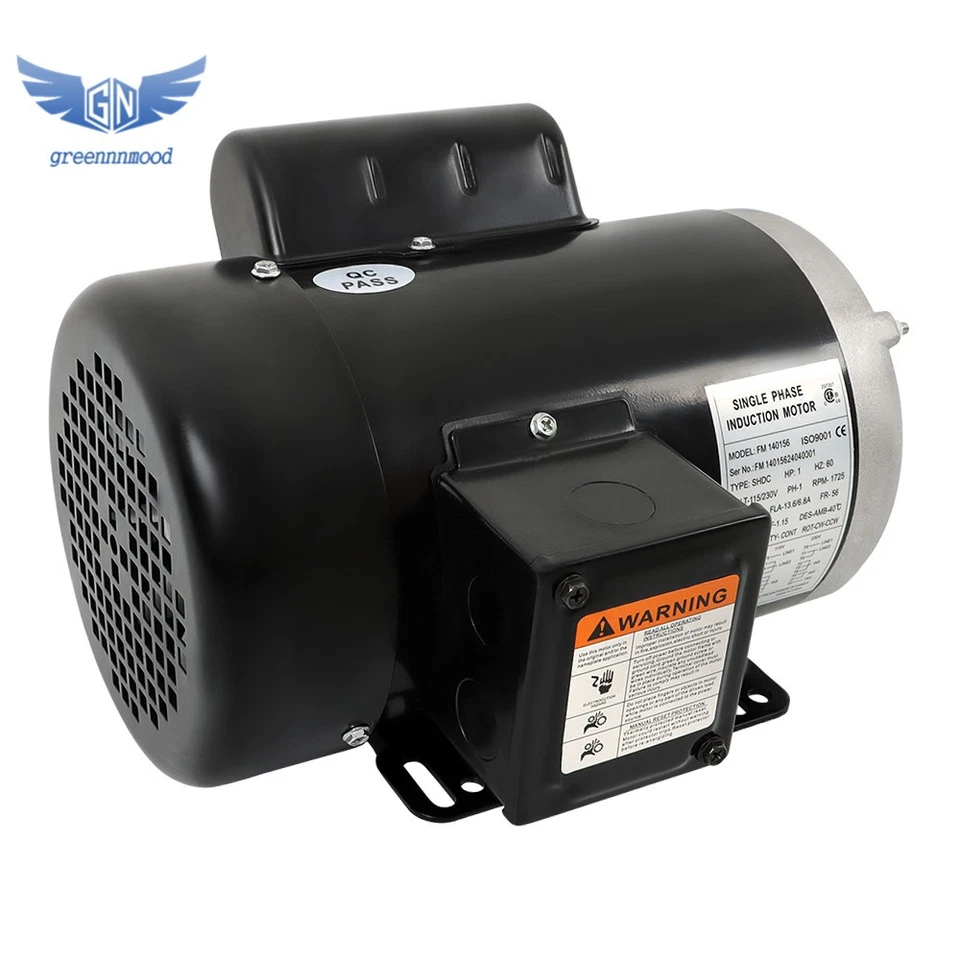 56 Frame 13.6/6.8A Farm Duty Single Phase Motor 1 HP 1725RPM 115V/230V CW/CCW - Image 4 of 4