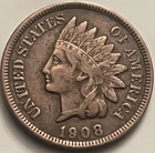 1908 Indian Head Cent — Second to Last Year of Series JC1552