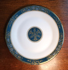 Royal Doulton CARLYLE Luncheon Plate Bone China 8" Blue Patterned Gold rimmed