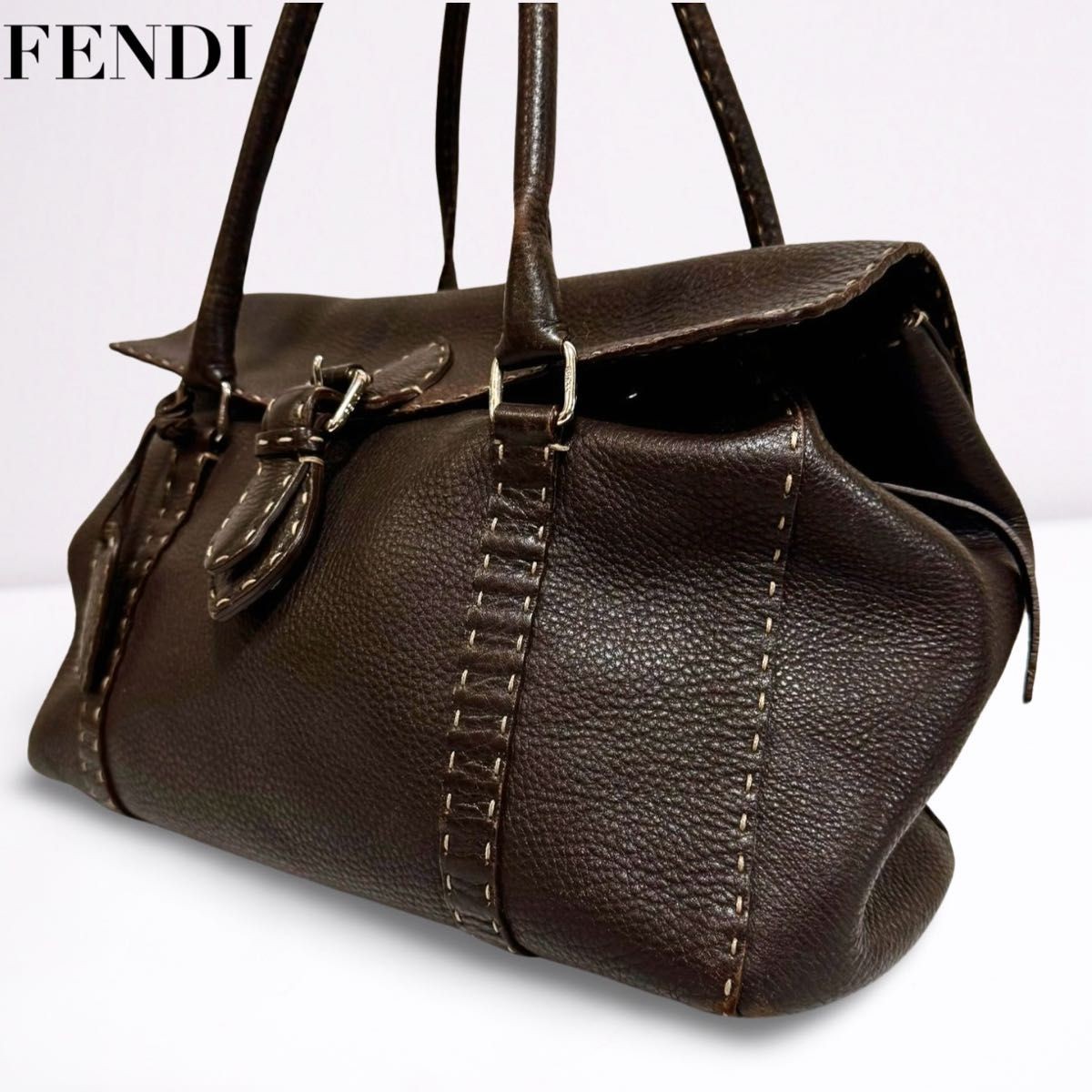 Authentic FENDI A4 Tote Bag Large Capacity Shoulder Bag Rare Find