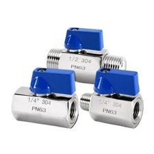 Mini Ball Valve BSP 1/8-1in Female Male 316 Stainless Steel Sanitary Blue Handle