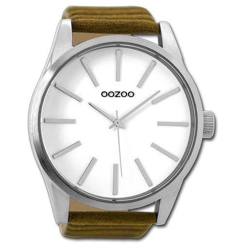Oozoo orologio da polso in pelle marrone Timepieces orologio analogico al quarzo da uomo UOC6041A