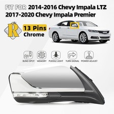 For 2014-2020 Chevy Impala Right Side Mirror Wturn Signal W Blind Spot 13 Pins