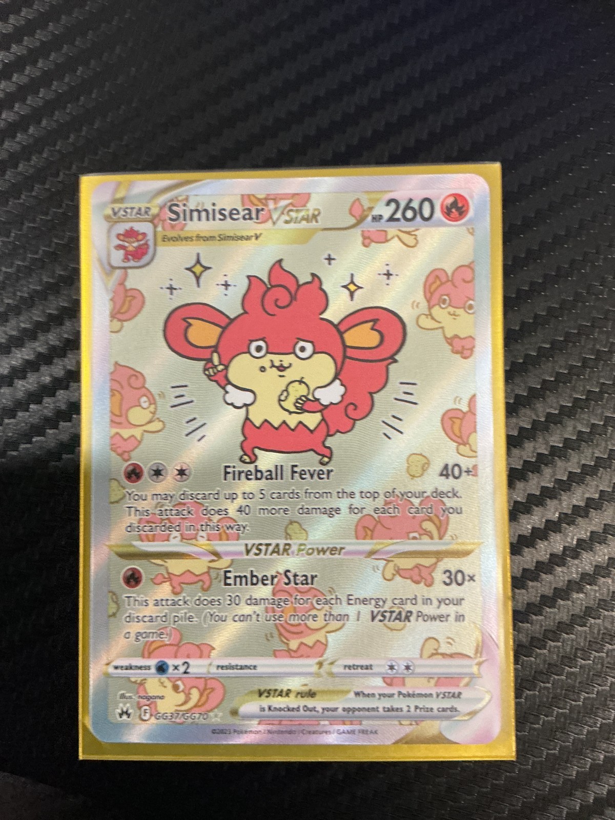 Simisear VSTAR GG37/GG70 SWSH: Crown Zenith: Galarian Gallery Holo