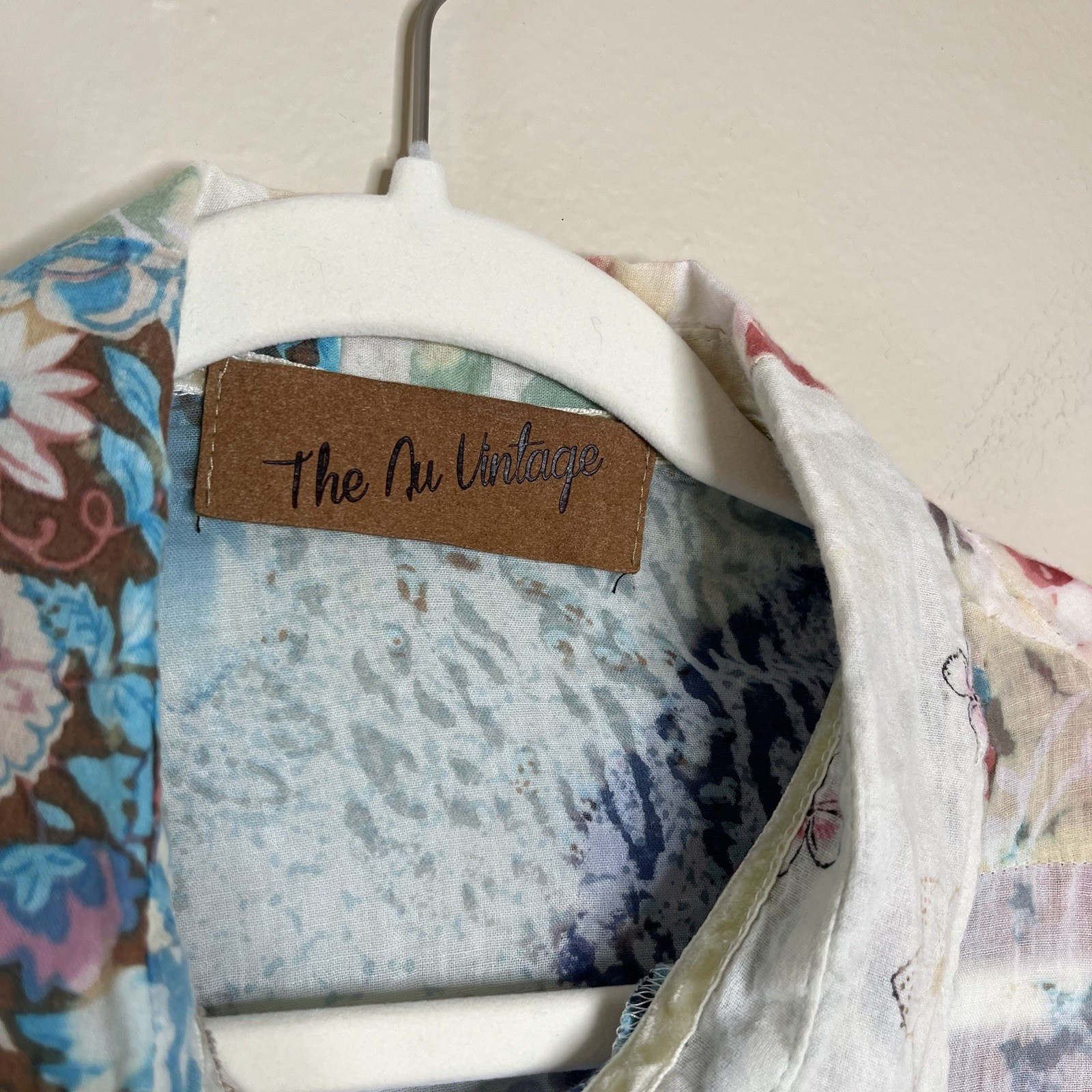 women button down shirt Patchwork Pattern Art To … - image 9