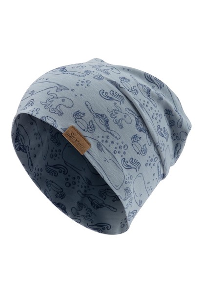 Baby MüTze Sterntaler GrößE 49 Grau UV 30 Flammgarn Jersey Meerestiere-image