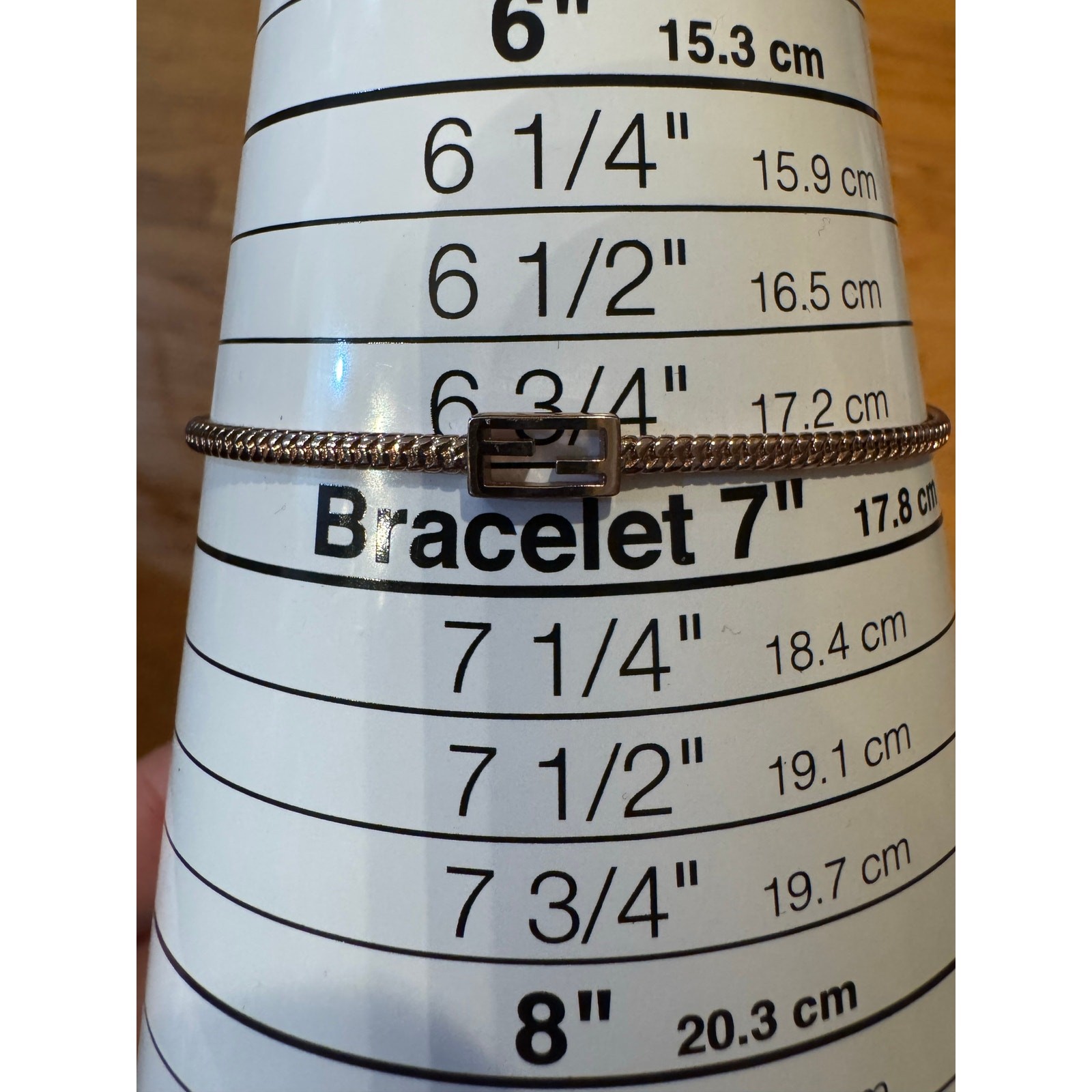 Fendi FF Baguette Gold Tone Bracelet 6.75" MSRP $550 SOLD OUT Authentic CoA Box thumbnail 5