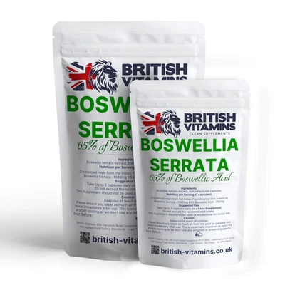 BRITISH VITAMINS Boswellia Serrata Resin Extract 65% Boswellic-Acid