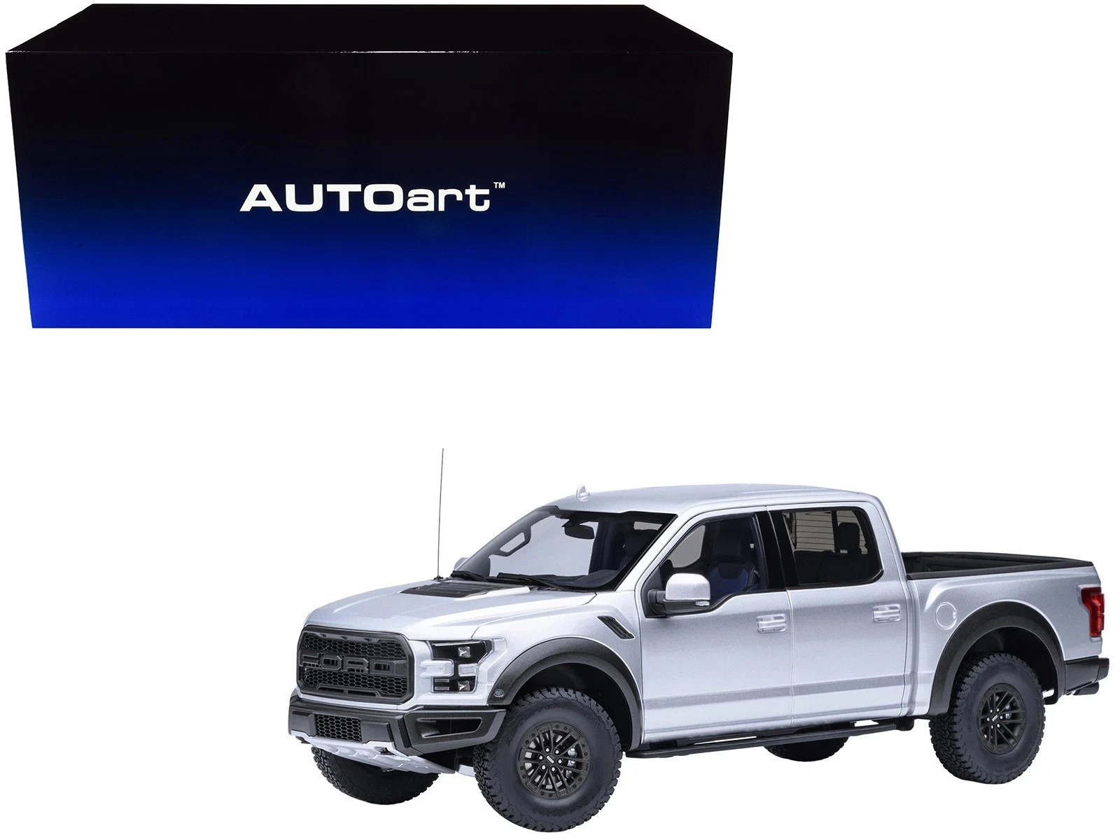 FORD F-150 RAPTOR PICKUP BARREN 2019 SILBER 1:18 MODELL VON AUTOART 72950