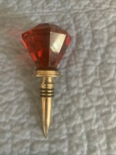 Vintage Round Cut Gem Stone Metal Bottle Topper