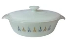 Anchor Hocking Fire King Candle Glow Casserole Dish 1 Qt Round Lid MCM Vintage