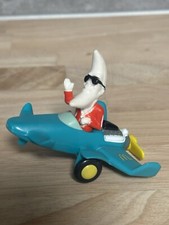 Vintage Mac the Knife in Jet Airplane McDonalds Happy Meal Fast Food Toy Red 80s