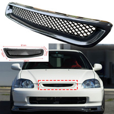 For 1996-1998 Honda Civic Ejek Jdm Type R Black Mesh Abs Front Hood Grille