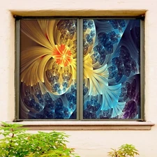 3D Gorgeous 061NAO Window Film Print Sticker Cling Stained Glass UV Block Fay
