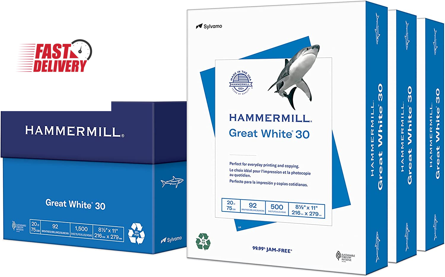 Printer Paper, Great White 30% Recycled Paper, 8.5 X 11 - 92 Bright, Made in the-image