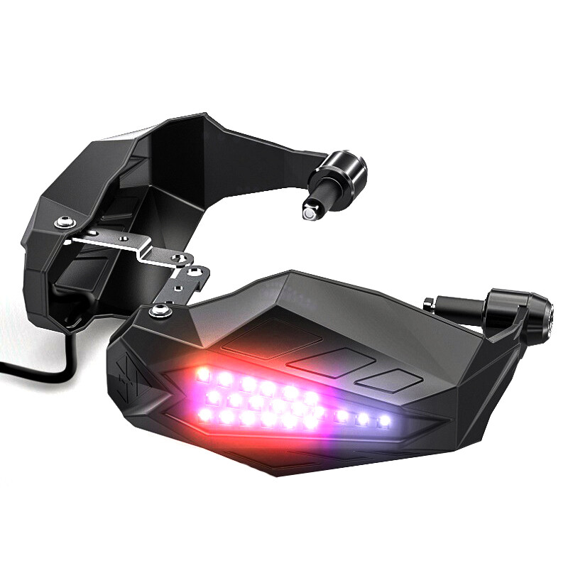 2x Motorcycle Scooter Hand Guards Rainproof Board w/ Lights Windproof Hand Cover eBay