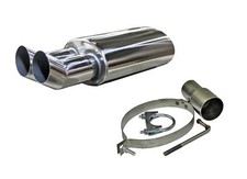 TWIN EDELSTAHL SPITZE PERFORMANCE AUSPUFF SCHALLDÄMPFER BACK BOX LMO 003