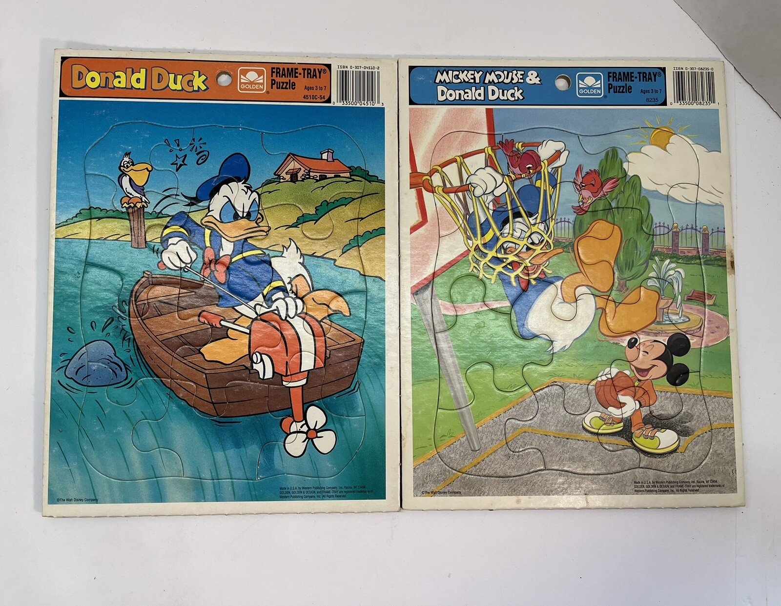 6 Vintage Walt Disney's Classic Golden Frame-Tray Puzzles
