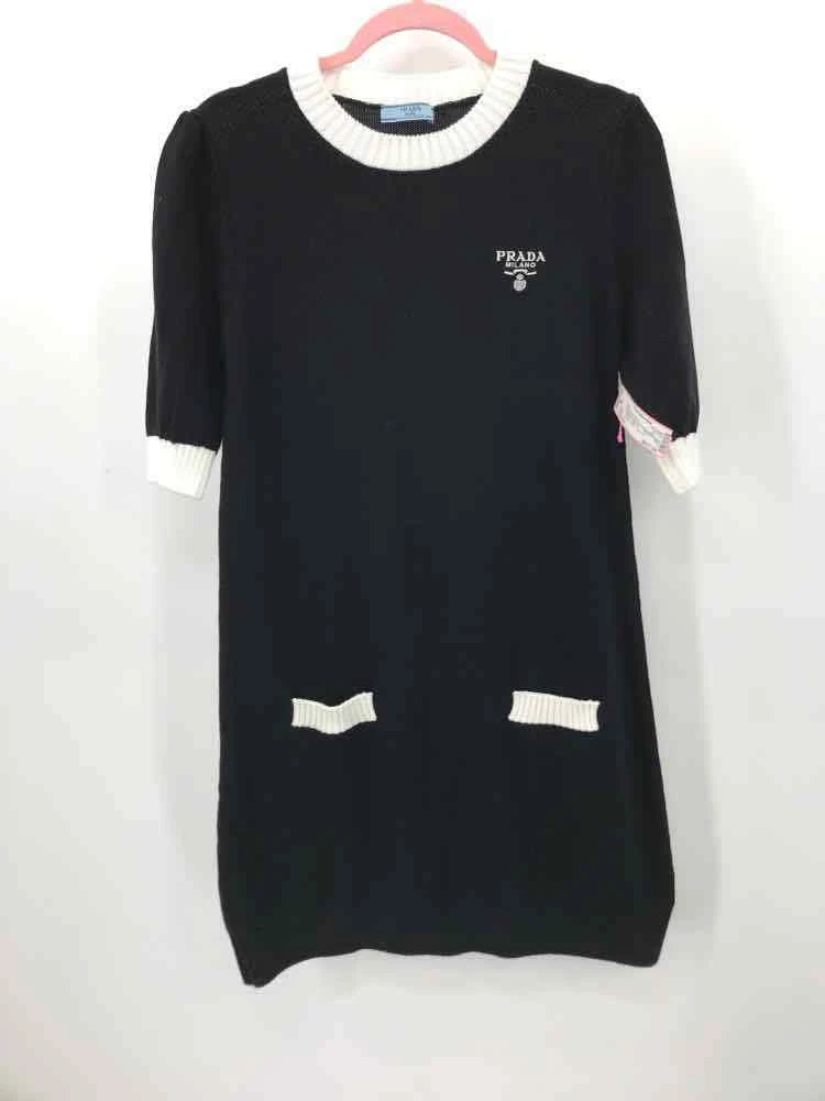 Vestito Prada nero usatoa ta 42glione maglionea lunghezza ginocc manic
