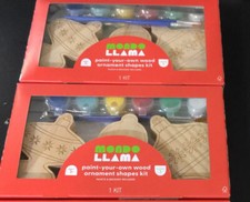 2 Mondo Llama Paint Your Own Wood Christmas Kid Kits 3Ct Wth paints/ brushes New