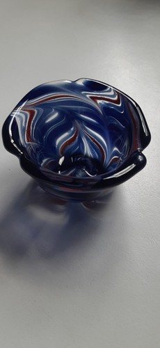 Mundgeblasenes Glas offener Salzkeller mit Löffel mundgeblasen Kunstglas Sammlerstück - Bild 4 von 7