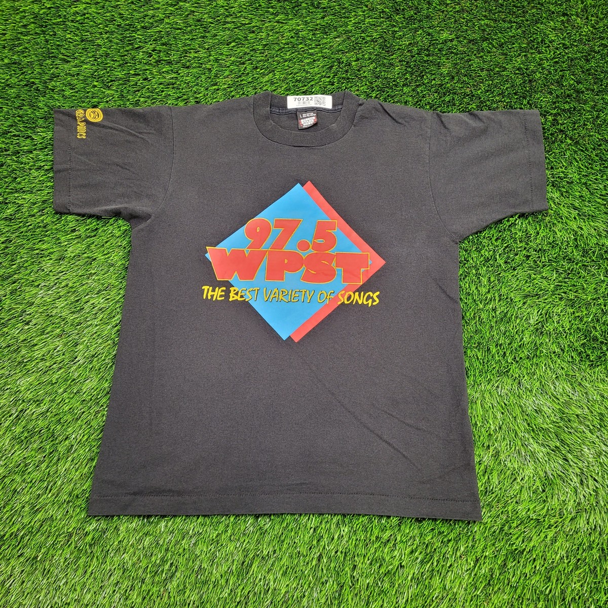 Vintage New-Jersey Radio Shirt M/L 20x25 Black WPST-97.5 Vintage New-Jersey Radio Shirt M/L 20x25 Black WPST-97.5