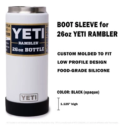 Heavy Duty Low Profile Silicone Boot Sleeve for Yeti 26oz & 36oz Rambler Bottles